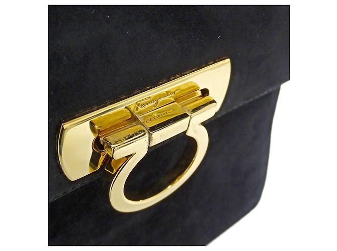 Gancini Borsa in camoscio nero Salvatore Ferragamo - vista 8