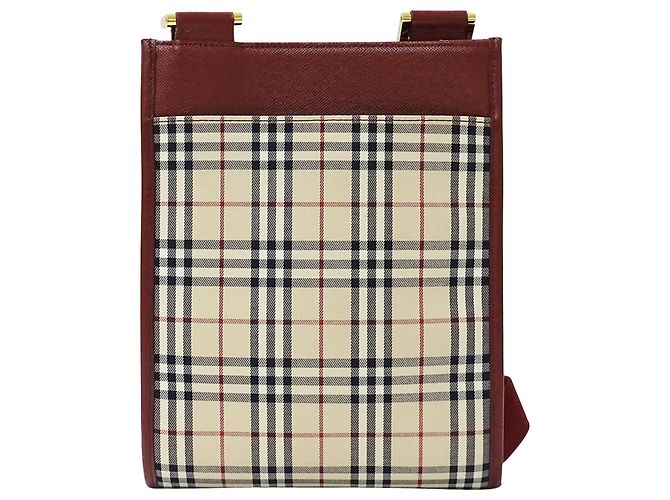 Burberry Schultertasche aus Canvas Beige Bordeaux - Ansicht 2