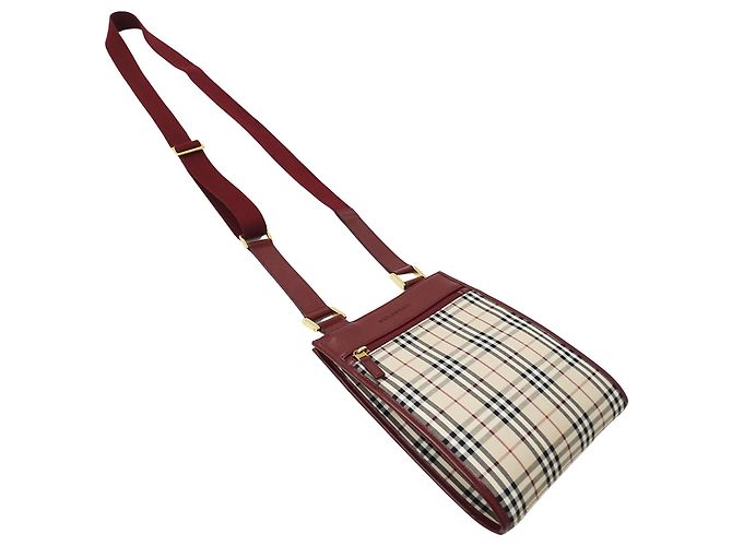 Burberry Schultertasche aus Canvas Beige Bordeaux - Ansicht 4