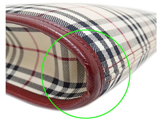 Burberry Schultertasche aus Canvas Beige Bordeaux - Ansicht 8