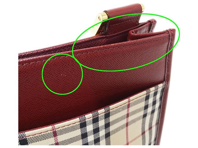 Burberry Schultertasche aus Canvas Beige Bordeaux - Ansicht 9