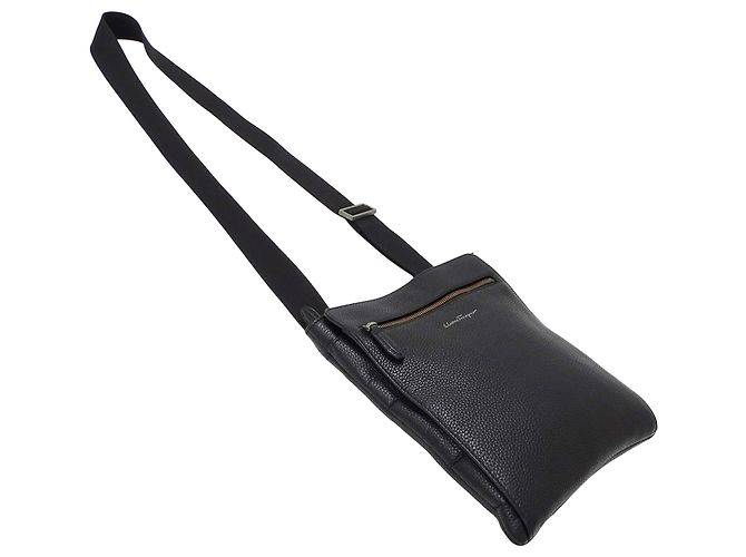 Borsa a tracolla in pelle nera Salvatore Ferragamo Nero - vista 4
