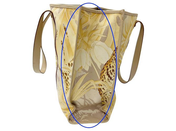 Borsa Tote in tela Salvatore Ferragamo Beige Arancione - vista 11