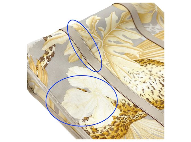 Borsa Tote in tela Salvatore Ferragamo Beige Arancione - vista 12