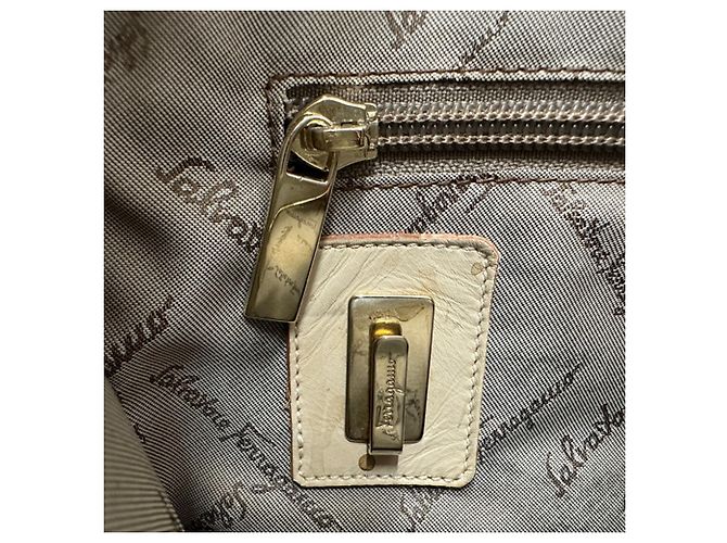 Borsa Tote in tela Salvatore Ferragamo Beige Arancione - vista 16