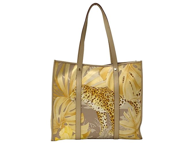 Borsa Tote in tela Salvatore Ferragamo Beige Arancione - vista 2