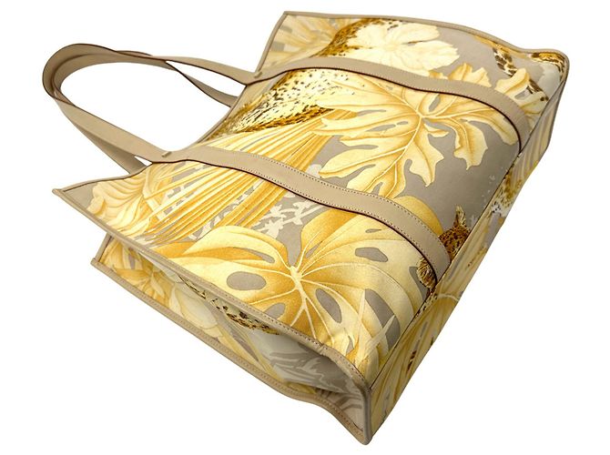 Borsa Tote in tela Salvatore Ferragamo Beige Arancione - vista 3