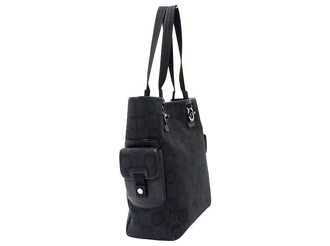 Gancini Borsa Tote Salvatore Ferragamo in tela nera Nero - vista 4