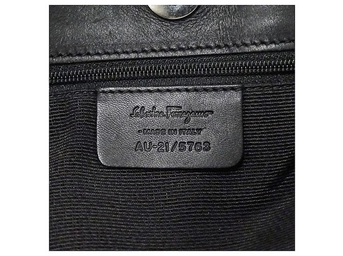 Gancini Borsa Tote Salvatore Ferragamo in tela nera Nero - vista 6