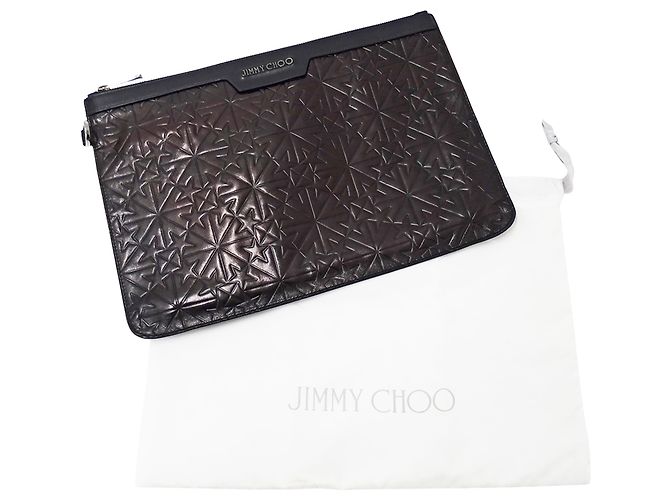 Borsa a pochette Jimmy Choo in pelle nera Nero - vista 6