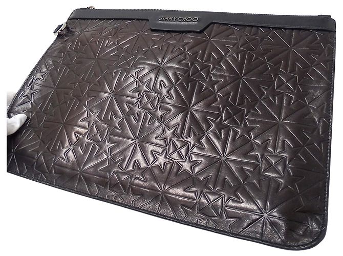 Borsa a pochette Jimmy Choo in pelle nera Nero - vista 7