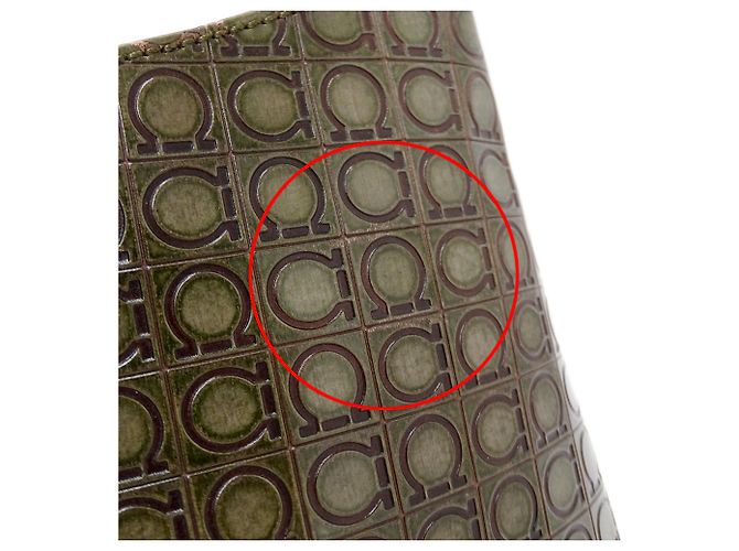 Gancini Borsa a tracolla in pelle kaki Salvatore Ferragamo Cachi - vista 13