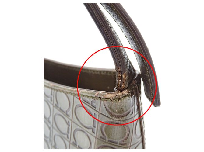 Gancini Borsa a tracolla in pelle kaki Salvatore Ferragamo Cachi - vista 15