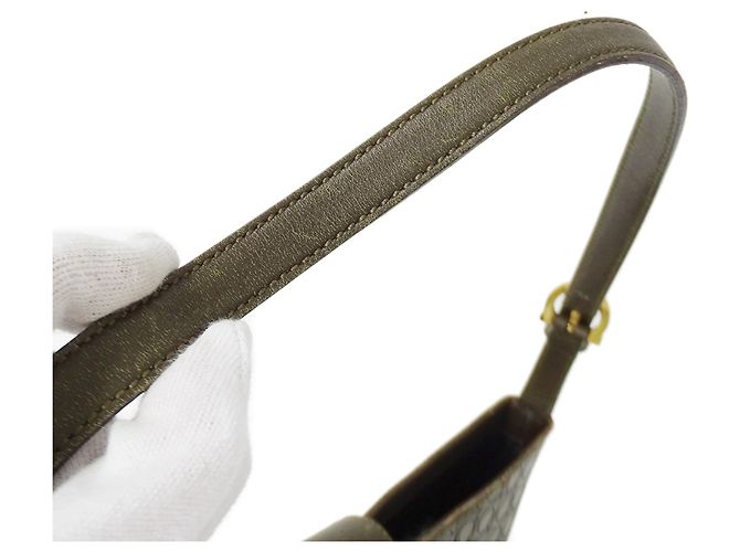 Gancini Borsa a tracolla in pelle kaki Salvatore Ferragamo Cachi - vista 16