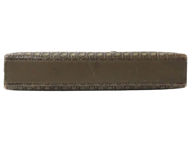 Gancini Borsa a tracolla in pelle kaki Salvatore Ferragamo Cachi - vista 3