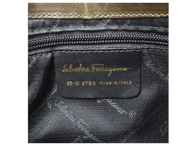 Gancini Borsa a tracolla in pelle kaki Salvatore Ferragamo Cachi - vista 6