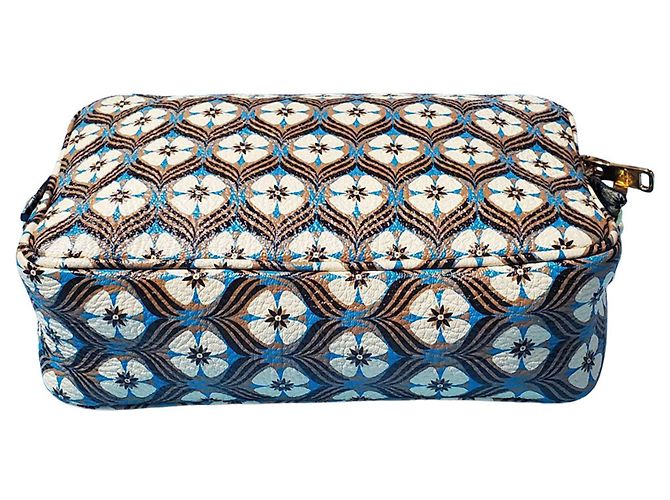 Borsa a tracolla Miu Miu con design floreale Bianco Blu - vista 3