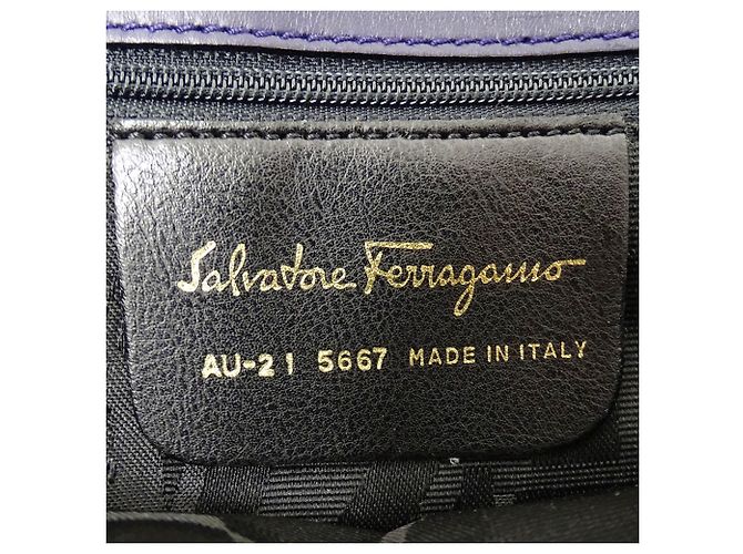 Borsa a tracolla Salvatore Ferragamo Porpora Blu navy - vista 7