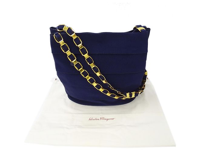 Borsa a tracolla Salvatore Ferragamo Porpora Blu navy - vista 8