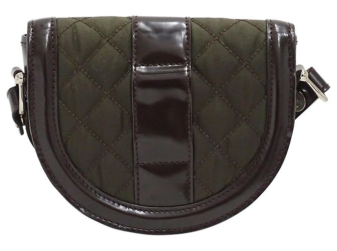 Borsa a tracolla Burberry in nylon kaki marrone Cachi - vista 2