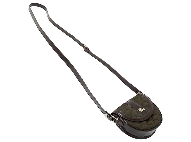 Borsa a tracolla Burberry in nylon kaki marrone Cachi - vista 4