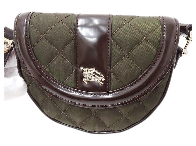 Borsa a tracolla Burberry in nylon kaki marrone Cachi - vista 7