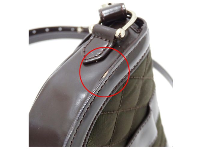 Borsa a tracolla Burberry in nylon kaki marrone Cachi - vista 9