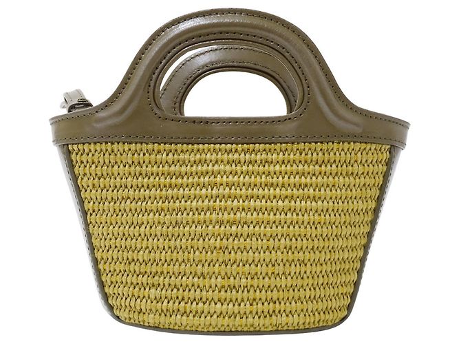 Bolsa de mão Marni Tropicaria Micro Verde Caqui - vista 2
