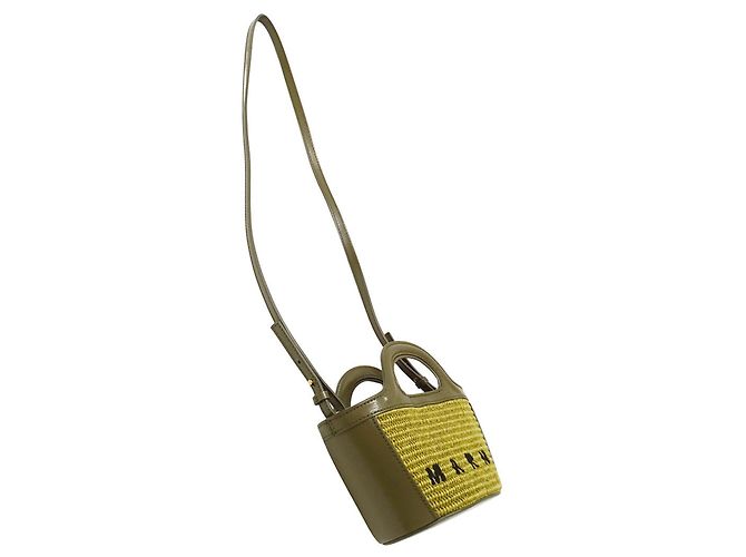 Bolsa de mão Marni Tropicaria Micro Verde Caqui - vista 4
