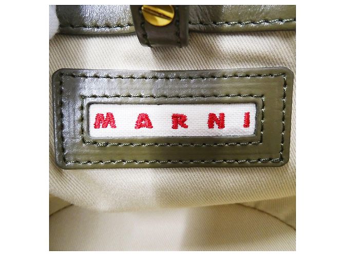 Bolsa de mão Marni Tropicaria Micro Verde Caqui - vista 6