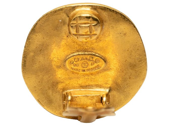 Chanel Vintage Coco Mark Clip-On Ohrringe Golden - Ansicht 3