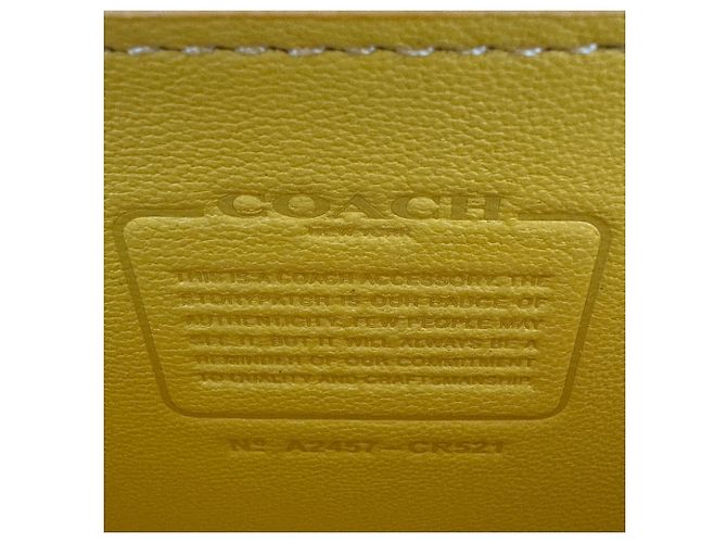 Bolso de hombro Coach de cuero amarillo - vista 10