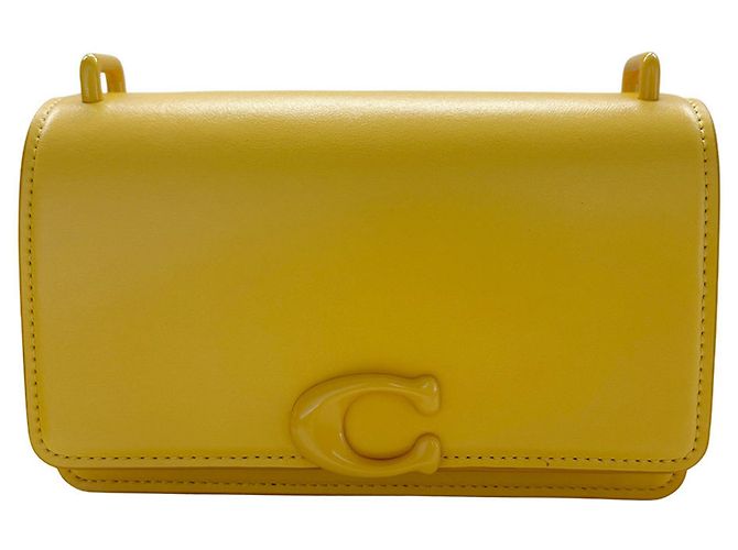 Bolso de hombro Coach de cuero amarillo - vista 2
