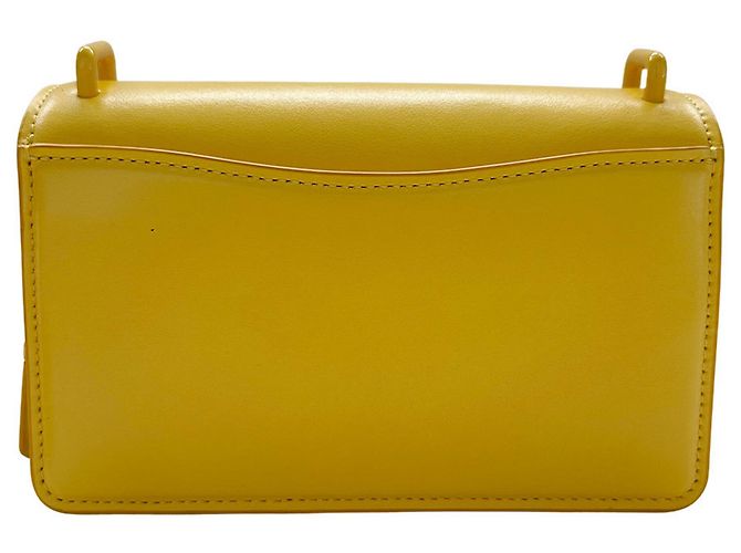 Bolso de hombro Coach de cuero amarillo - vista 3