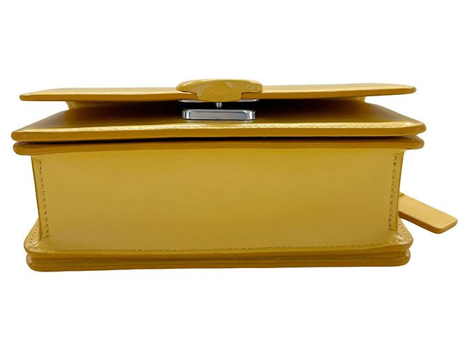 Bolso de hombro Coach de cuero amarillo - vista 4