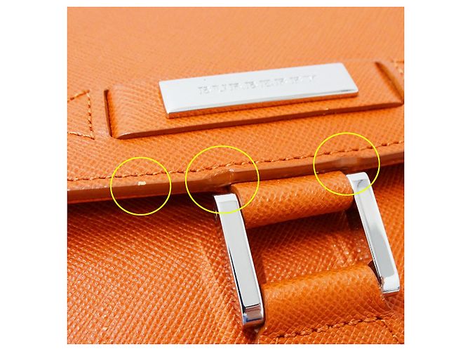 Burberry Schultertasche aus Leder Orange - Ansicht 12