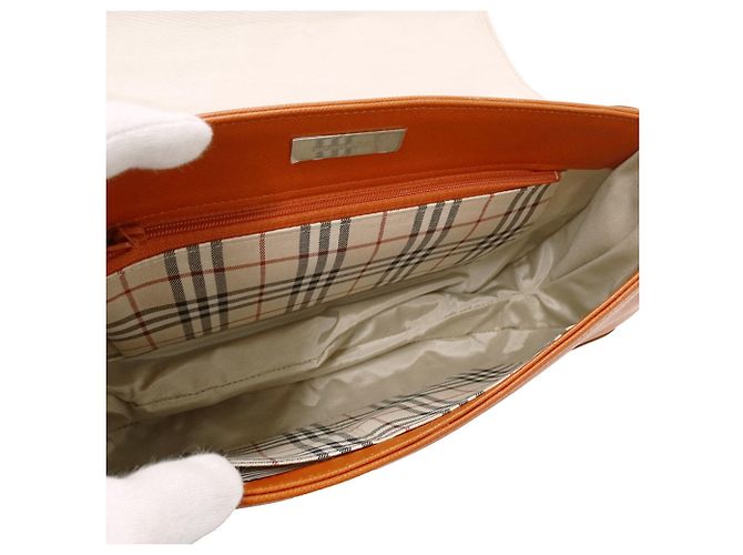 Burberry Schultertasche aus Leder Orange - Ansicht 5