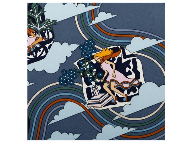 Hermès Foulard Hermes Carre 45 CARRES VOLANTS Blu Multicolore - vista 4