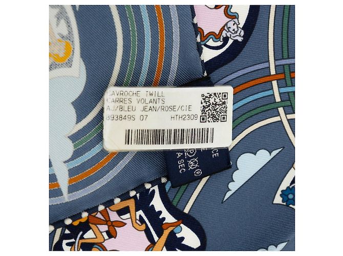 Hermès Foulard Hermes Carre 45 CARRES VOLANTS Blu Multicolore - vista 7