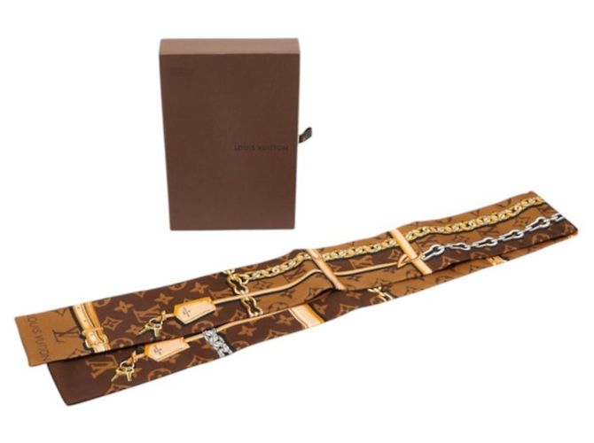 Lenço Bandeau Louis Vuitton Monogram Confidential Marrom - vista 4