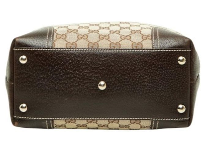 Borsa Tote Gucci GG Canvas Sherry Line Princy Marrone Beige - vista 3