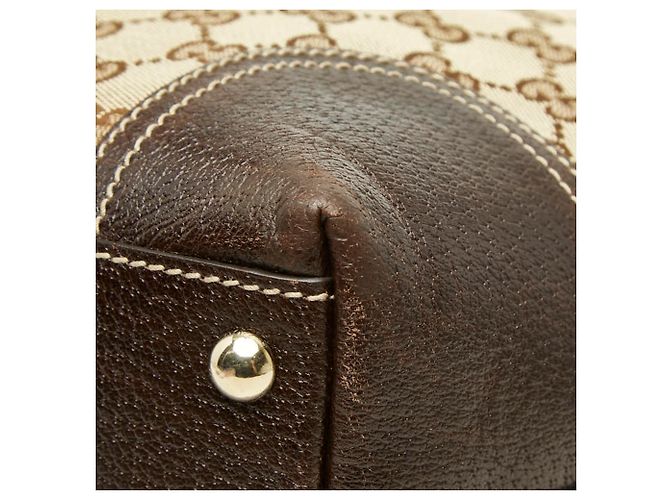 Borsa Tote Gucci GG Canvas Sherry Line Princy Marrone Beige - vista 4