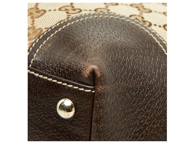 Borsa Tote Gucci GG Canvas Sherry Line Princy Marrone Beige - vista 6