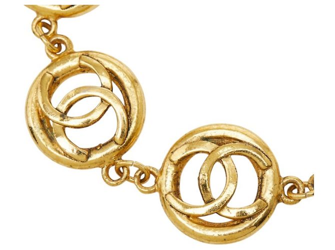 Bracciale a catena vintage Chanel Coco Mark D'oro - vista 3