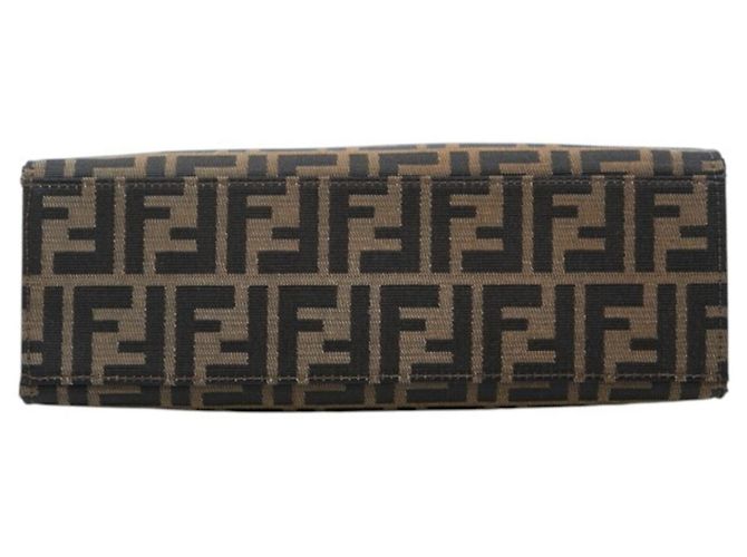 Bolsa Fendi Zucca em lona e couro marrom - vista 3