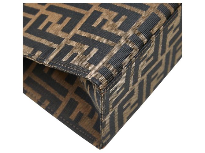 Bolsa Fendi Zucca em lona e couro marrom - vista 5