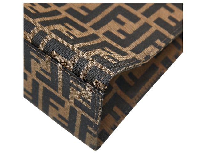 Bolsa Fendi Zucca em lona e couro marrom - vista 6