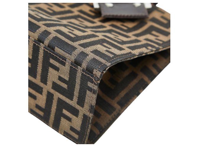 Bolsa Fendi Zucca em lona e couro marrom - vista 7