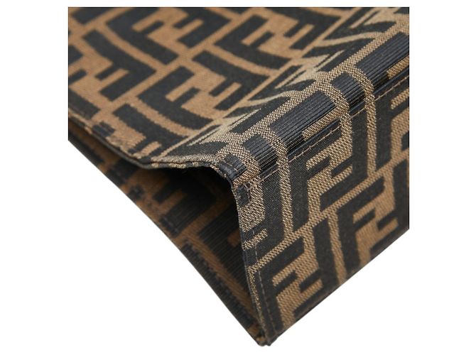 Bolsa Fendi Zucca em lona e couro marrom - vista 8