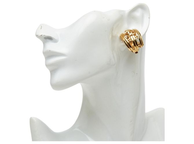 Timeless Chanel Coco Mark Vintage Clip-On Ohrringe Golden - Ansicht 5